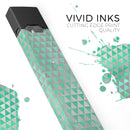 Green and Silver Watercolor Triangle Pattern - Premium Decal Protective Skin-Wrap Sticker compatible with the Juul Labs vaping device