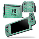 Green and Silver Watercolor Triangle Pattern - Vinyl Skin Wrap for Nintendo Switch 2, OLED, Lite, Pro Controller, Wii & Classic Handhelds