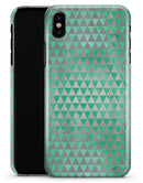 Green and Silver Watercolor Triangle Pattern - iPhone X Clipit Case