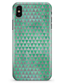 Green and Silver Watercolor Triangle Pattern - iPhone X Clipit Case
