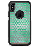Green and Silver Watercolor Triangle Pattern - iPhone X OtterBox Case & Skin Kits