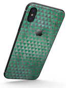Green and Silver Watercolor Triangle Pattern - iPhone X Skin-Kit