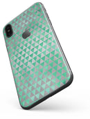 Green and Silver Watercolor Triangle Pattern - iPhone X Skin-Kit
