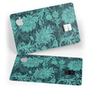 Green and Teal Floral Velvet - Premium Protective Decal Skin-Kit for the Apple Credit Card