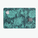 Green and Teal Floral Velvet - Premium Protective Decal Skin-Kit for the Apple Credit Card