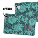 Green and Teal Floral Velvet - Premium Protective Decal Skin-Kit for the Apple Credit Card