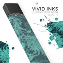 Green and Teal Floral Velvet - Premium Decal Protective Skin-Wrap Sticker compatible with the Juul Labs vaping device
