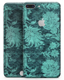 Green and Teal Floral Velvet - Skin-kit for the iPhone 8 or 8 Plus
