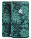 Green and Teal Floral Velvet - Skin-kit for the iPhone 8 or 8 Plus