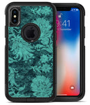 Green and Teal Floral Velvet - iPhone X OtterBox Case & Skin Kits