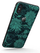 Green and Teal Floral Velvet - iPhone X Skin-Kit