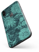 Green and Teal Floral Velvet - iPhone X Skin-Kit