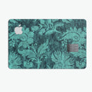 Green and Teal Floral Velvet v2 - Premium Protective Decal Skin-Kit for the Apple Credit Card