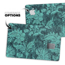 Green and Teal Floral Velvet v2 - Premium Protective Decal Skin-Kit for the Apple Credit Card