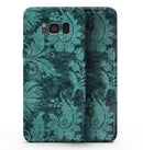 Green and Teal Floral Velvet v2 - Samsung Galaxy S8 Full-Body Skin Kit