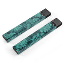 Green and Teal Floral Velvet v2 - Premium Decal Protective Skin-Wrap Sticker compatible with the Juul Labs vaping device