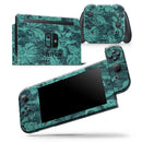 Green and Teal Floral Velvet v2 - Vinyl Skin Wrap for Nintendo Switch 2, OLED, Lite, Pro Controller, Wii & Classic Handhelds