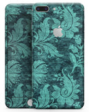 Green and Teal Floral Velvet v2 - Skin-kit for the iPhone 8 or 8 Plus