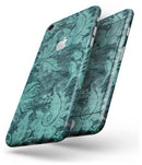 Green and Teal Floral Velvet v2 - Skin-kit for the iPhone 8 or 8 Plus