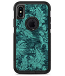 Green and Teal Floral Velvet v2 - iPhone X OtterBox Case & Skin Kits
