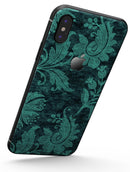 Green and Teal Floral Velvet v2 - iPhone X Skin-Kit