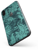 Green and Teal Floral Velvet v2 - iPhone X Skin-Kit