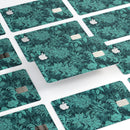 Green and Teal Floral Velvet v3 - Premium Protective Decal Skin-Kit for the Apple Credit Card