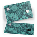 Green and Teal Floral Velvet v3 - Premium Protective Decal Skin-Kit for the Apple Credit Card