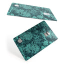 Green and Teal Floral Velvet v3 - Premium Protective Decal Skin-Kit for the Apple Credit Card