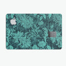 Green and Teal Floral Velvet v3 - Premium Protective Decal Skin-Kit for the Apple Credit Card