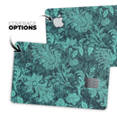 Green and Teal Floral Velvet v3 - Premium Protective Decal Skin-Kit for the Apple Credit Card