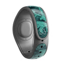Green and Teal Floral Velvet v3 - Decal Skin Wrap Kit for the Disney Magic Band