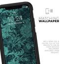 Green and Teal Floral Velvet v3 - Skin Kit for the iPhone OtterBox Cases