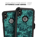 Green and Teal Floral Velvet v3 - Skin Kit for the iPhone OtterBox Cases