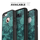 Green and Teal Floral Velvet v3 - Skin Kit for the iPhone OtterBox Cases