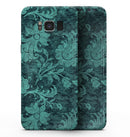 Green and Teal Floral Velvet v3 - Samsung Galaxy S8 Full-Body Skin Kit
