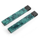 Green and Teal Floral Velvet v3 - Premium Decal Protective Skin-Wrap Sticker compatible with the Juul Labs vaping device