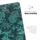 Green and Teal Floral Velvet v3 vinyl skin on Apple iPad