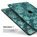 Green and Teal Floral Velvet v3 - Full Body Skin Decal for the Apple iPad Pro 12.9", 11", 10.5", 9.7", Air or Mini (All Models Available)