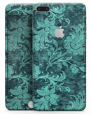 Green and Teal Floral Velvet v3 - Skin-kit for the iPhone 8 or 8 Plus