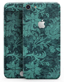 Green and Teal Floral Velvet v3 - Skin-kit for the iPhone 8 or 8 Plus