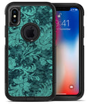 Green and Teal Floral Velvet v3 - iPhone X OtterBox Case & Skin Kits