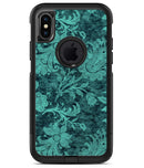 Green and Teal Floral Velvet v3 - iPhone X OtterBox Case & Skin Kits