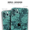 Green and Teal Floral Velvet v3 - Skin-Kit compatible with the Apple iPhone 13, 13 Pro Max, 13 Mini, 13 Pro, iPhone 12, iPhone 11 (All iPhones Available)
