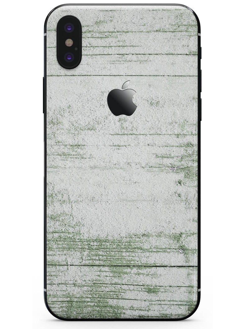 Green and White Chipped Woodgrain - iPhone X Skin-Kit