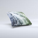Green and White Light Arrays with Glowing Vines Ink-Fuzed Decorative Throw Pillow