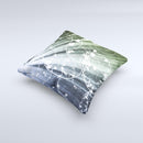 Green and White Light Arrays with Glowing Vines Ink-Fuzed Decorative Throw Pillow
