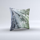 Green and White Light Arrays with Glowing Vines Ink-Fuzed Decorative Throw Pillow