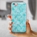 Green and White Watercolor Hearts Pattern iPhone 6/6s or 6/6s Plus 2-Piece Hybrid INK-Fuzed Case