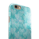 Green and White Watercolor Hearts Pattern iPhone 6/6s or 6/6s Plus 2-Piece Hybrid INK-Fuzed Case